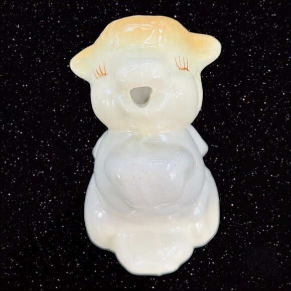 Antique Art Pottery Creamer Pitcher Vintage Lamb Sheep Hand Painted 4"Tall 3"W - Picture 2 of 9